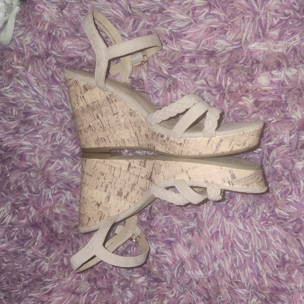 Nude Wedge Sandal